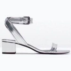 ZARA Block Heel Ankle-Strap Sandals 41